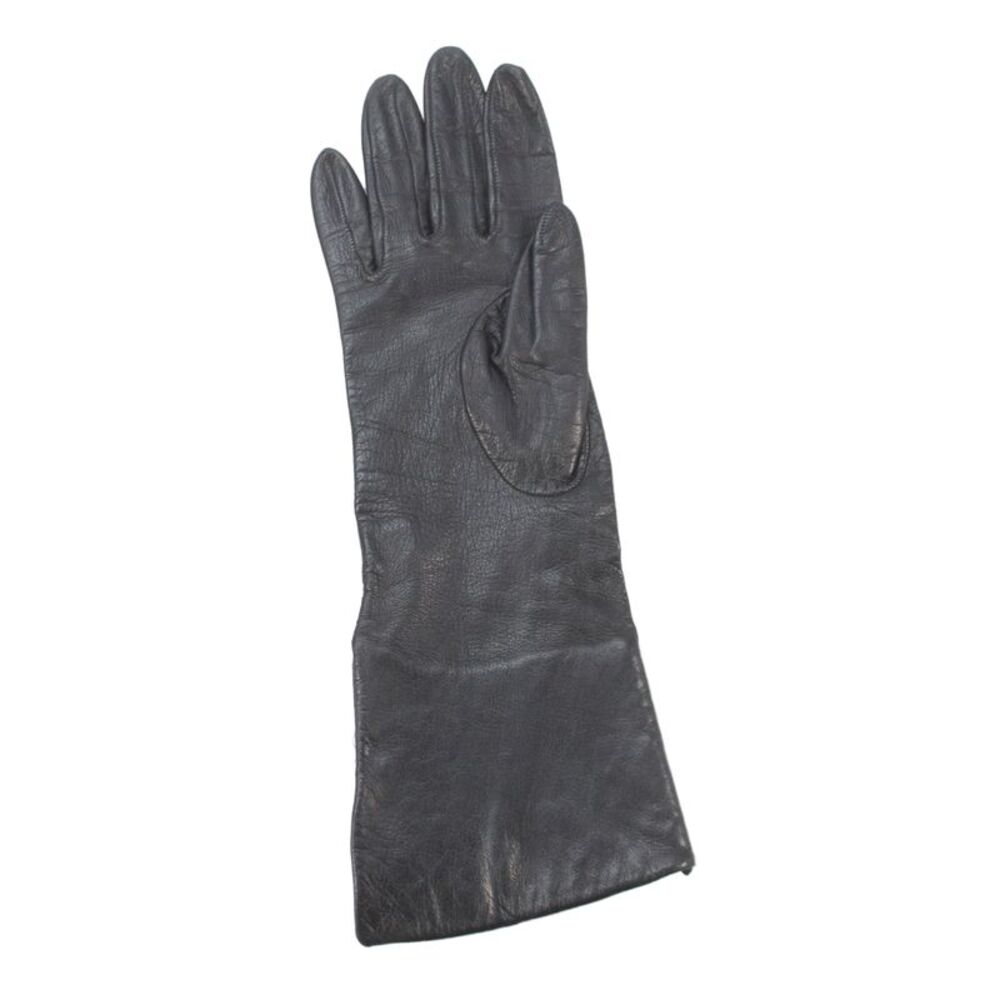 Bottega Veneta Womens Intracciato Pull On Driving Gloves Black Size 4 - Picture 2 of 5
